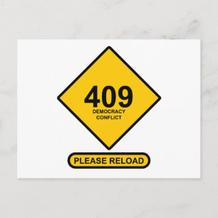 Cartão Postal Erro 409: Conflito de Democracia