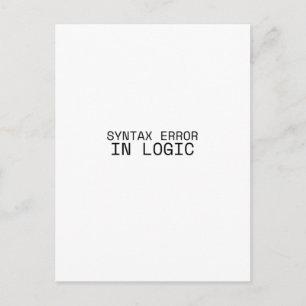 Cartão Postal Erro de Sintaxe na Lógica Máquina de Escrever Mini