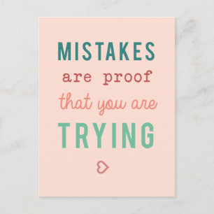 Cartão Postal Erros são prova de tentativa de cotação motivacion