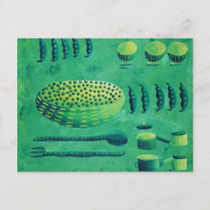 Cartão Postal Ervilhas com Tigelas Pintura