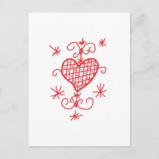 Cartão Postal Erzulie Red Heart Veve Voodoo Hoodoo Love Sigil