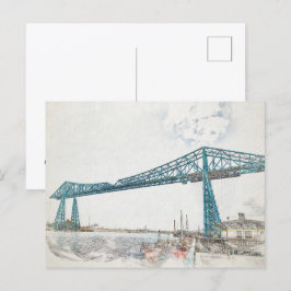 Cartão Postal Esboço Artístico da Ponte Transportadora de Middle