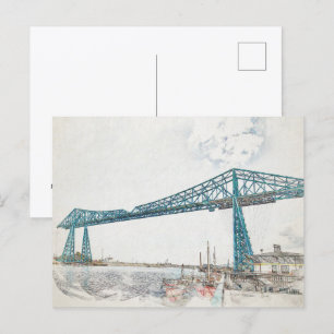 Cartão Postal Esboço Artístico da Ponte Transportadora de Middle