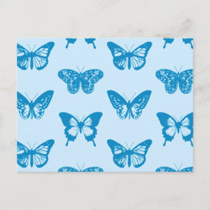 Cartão Postal Esboço da borboleta, azul-ceruliano e azul-céu