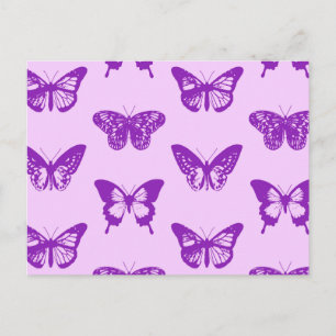 Cartão Postal Esboço da borboleta, rosa-orquídea e violeta