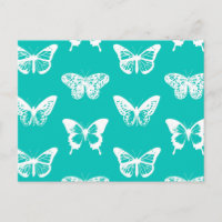 Esboço da borboleta, turquesa e branco