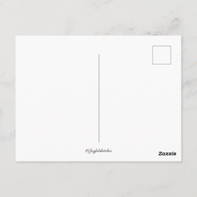 Cartão Postal esboço em preto e branco de Montanhas (Verso)