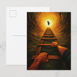 Cartão Postal Escada Ascendente para a Liberdade da Águia Lumino