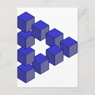 Cartão Postal Escadaria Impossível de Ilusões Óticas Quadrada