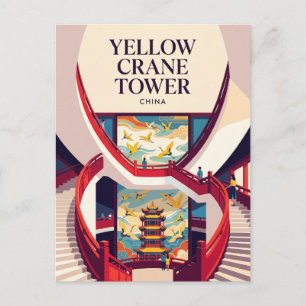 Cartão Postal Escadaria Interna da Torre do Grou Amarelo China