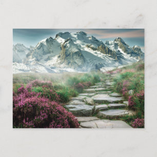 Cartão Postal Escadaria Pedra para o Topo da Montanha