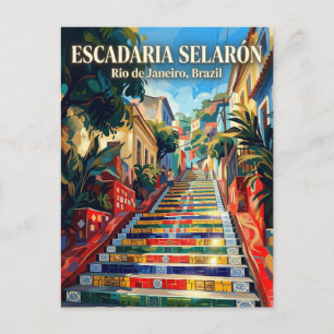 Cartão Postal Escadaria Selarón Brasil