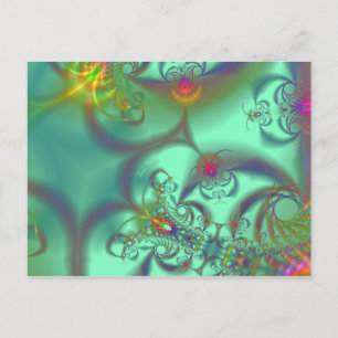 Cartão Postal Escadaria Selvagem - Abstrato Emerald Kaleidoscope