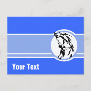 Cartão Postal Escalada De Rock; Azul