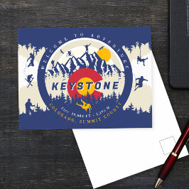 Cartão Postal Escalador de Esqui Keystone Colorado Flag