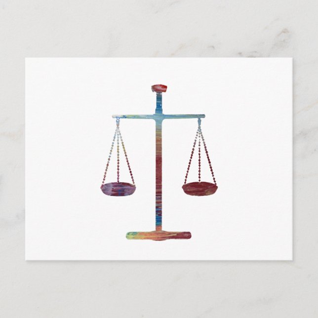 Cartão Postal Escalas de justiça (Frente)