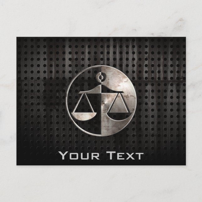 Cartão Postal Escalas de Justiça Enroscadas (Frente)