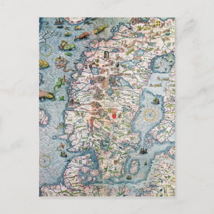 Cartão Postal Escandinávia, detalhes da Carta Marina