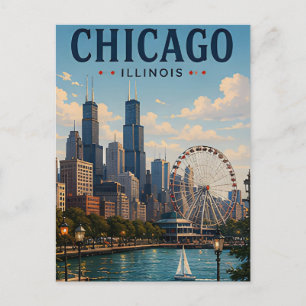 Cartão Postal Escape de viagem da cidade de Chicago Illinois