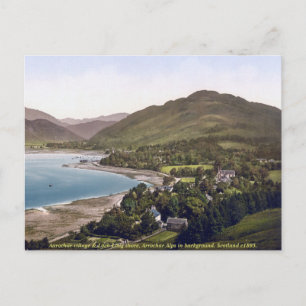 Cartão Postal Escócia — paisagem c1895, Aarochar, Loch Long
