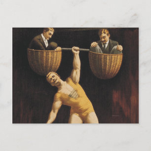 Cartão Postal Escola Antiga de levantamento de peso superior