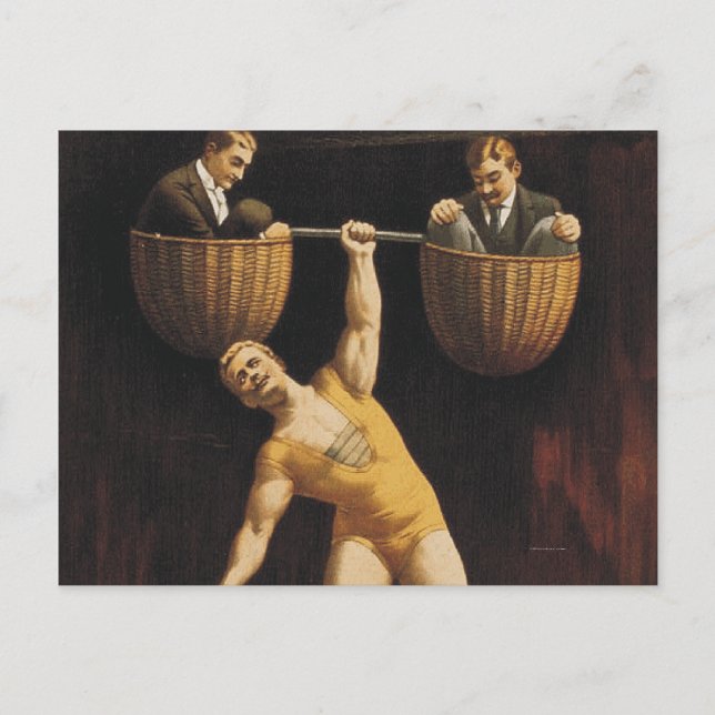 Cartão Postal Escola Antiga de levantamento de peso superior (Frente)