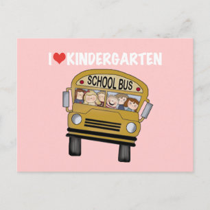 Cartão Postal Escola Bus Love Jardim de Infância