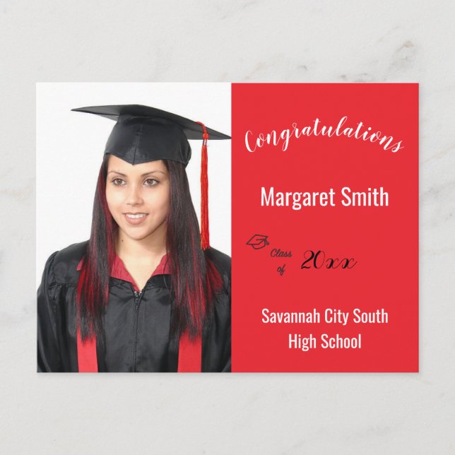 Cartão Postal Escola de Ano de Fotografia Personalizada do Forma (Frente)