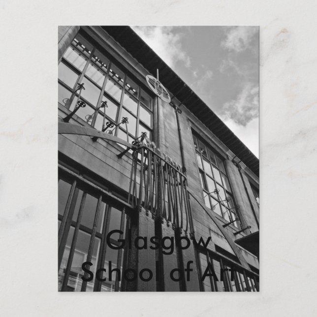 Cartão Postal Escola de Arte16x12bw, Glasgow School of Art (Frente)
