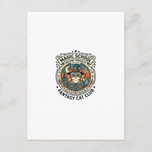 Cartão Postal Escola de Magia Fantasia Gato Design Fofinho - Mag