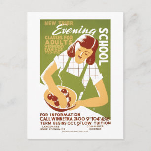 Cartão Postal Escola noturna: Classes para Adultos
