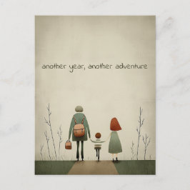 Cartão Postal Escola Verde e Pais