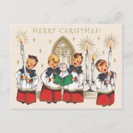Cartão Postal Escolas animadas de Natal cantando caróis CC1179