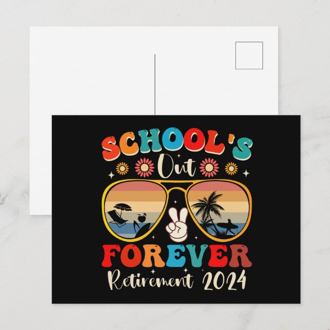 Cartão Postal Escolas Aulas Terminam Para Sempre Professor Apose (Frente/Verso)