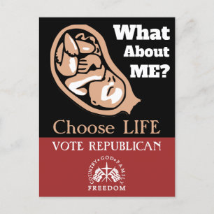 Cartão Postal Escolha Vida Votar Republicano ProLife