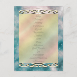 Cartão Postal Escolher as Palavras de Meditação de Cor/ Vida