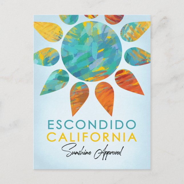 Cartão Postal Escondido California Sunshine Viagem (Frente)