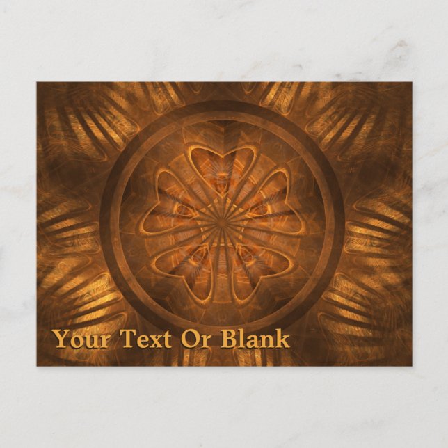 Cartão Postal Escória De Madeira Fractal (Frente)