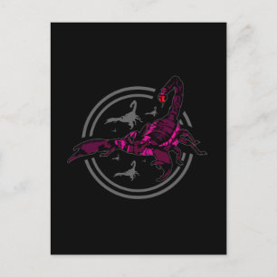 Cartão Postal Escorpião Rosa