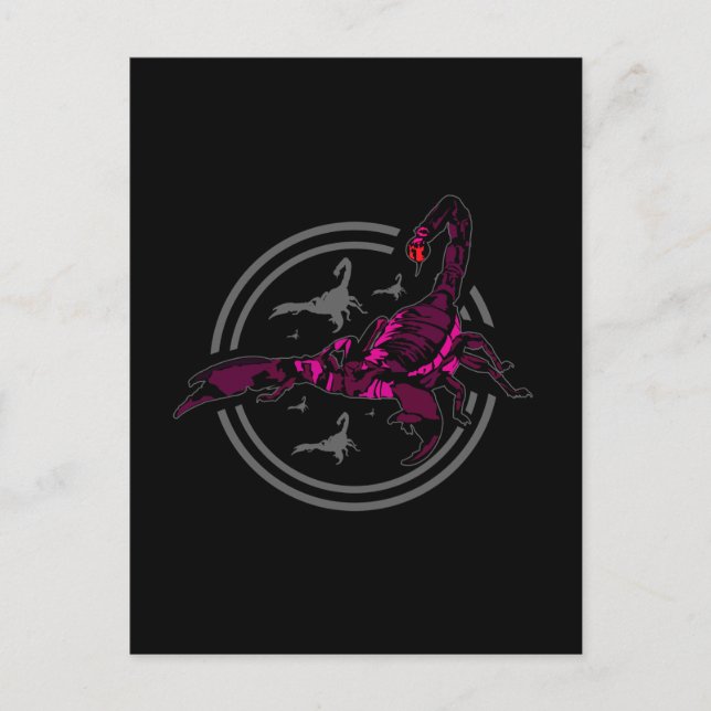 Cartão Postal Escorpião Rosa  (Frente)