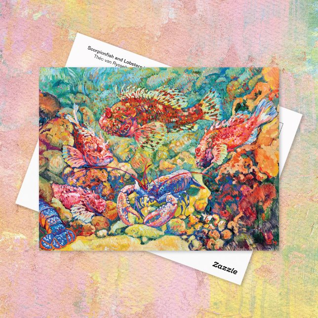 Cartão Postal Escorpiões Lagostas Aquário Théo Ryszard selberghe (Criador carregado)