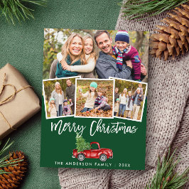 Cartão Postal Escoteiro Vintage Truck Natal 4 Foto Verde