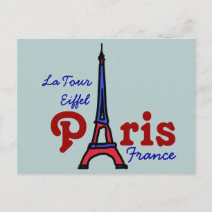 Cartão Postal escreva sobre a Torre Eiffel Paris