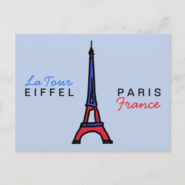 Cartão Postal escreva sobre Paris France (Frente)