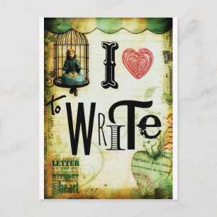 Cartão Postal Escrevendo de amor