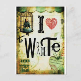 Cartão Postal Escrevendo de amor
