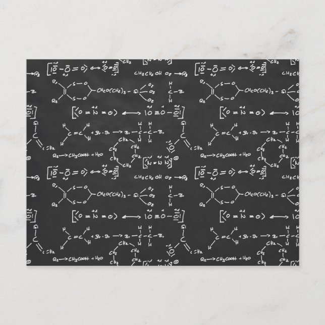 Cartão Postal Escrevendo de fórmulas químicas (Frente)