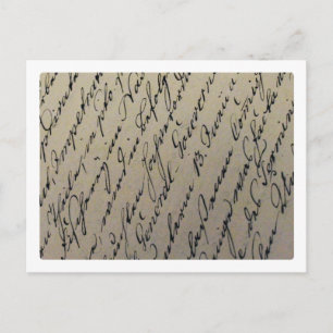 Cartão Postal Escrita manual antiquada