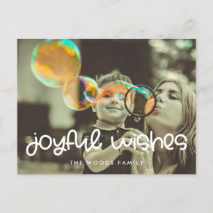 Cartão Postal Escrito bonito Joyful deseja foto de Feriado