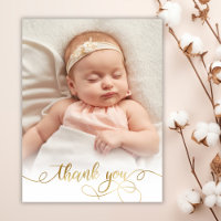 Escrito Dourado Elegante Foto de Bebê Recém-Nascid
